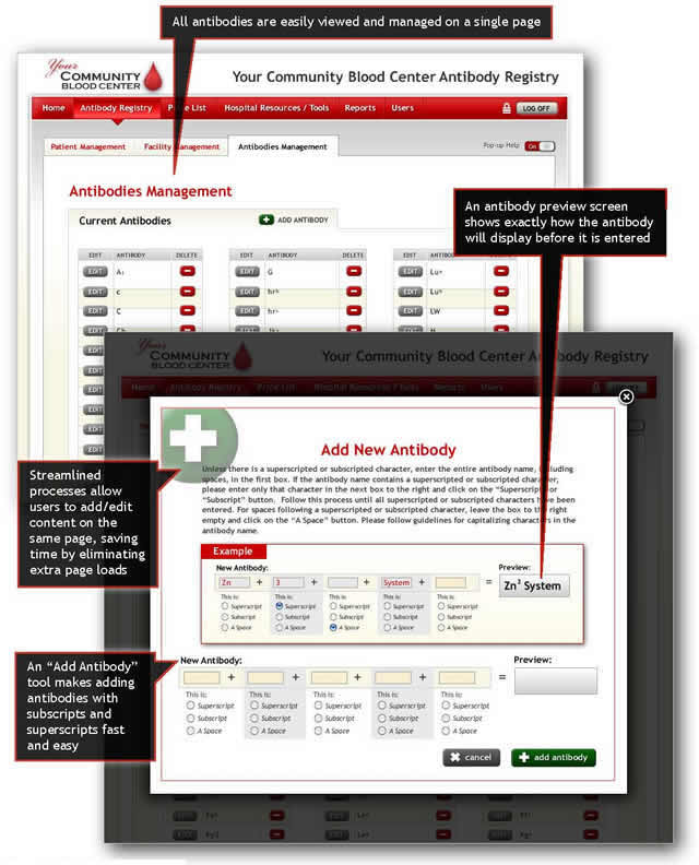 Antibody Registry screen example 4